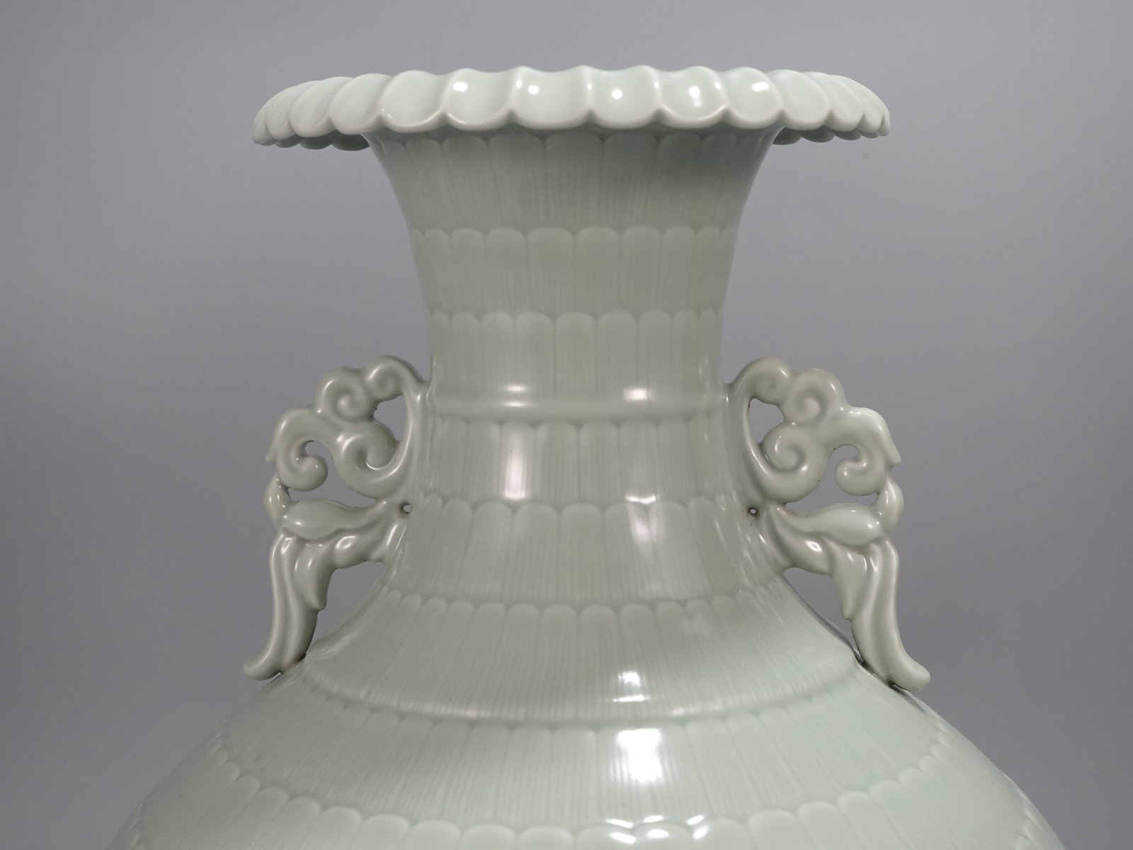 A Huge Celadon Glazed Double-Ears Vase - 5
