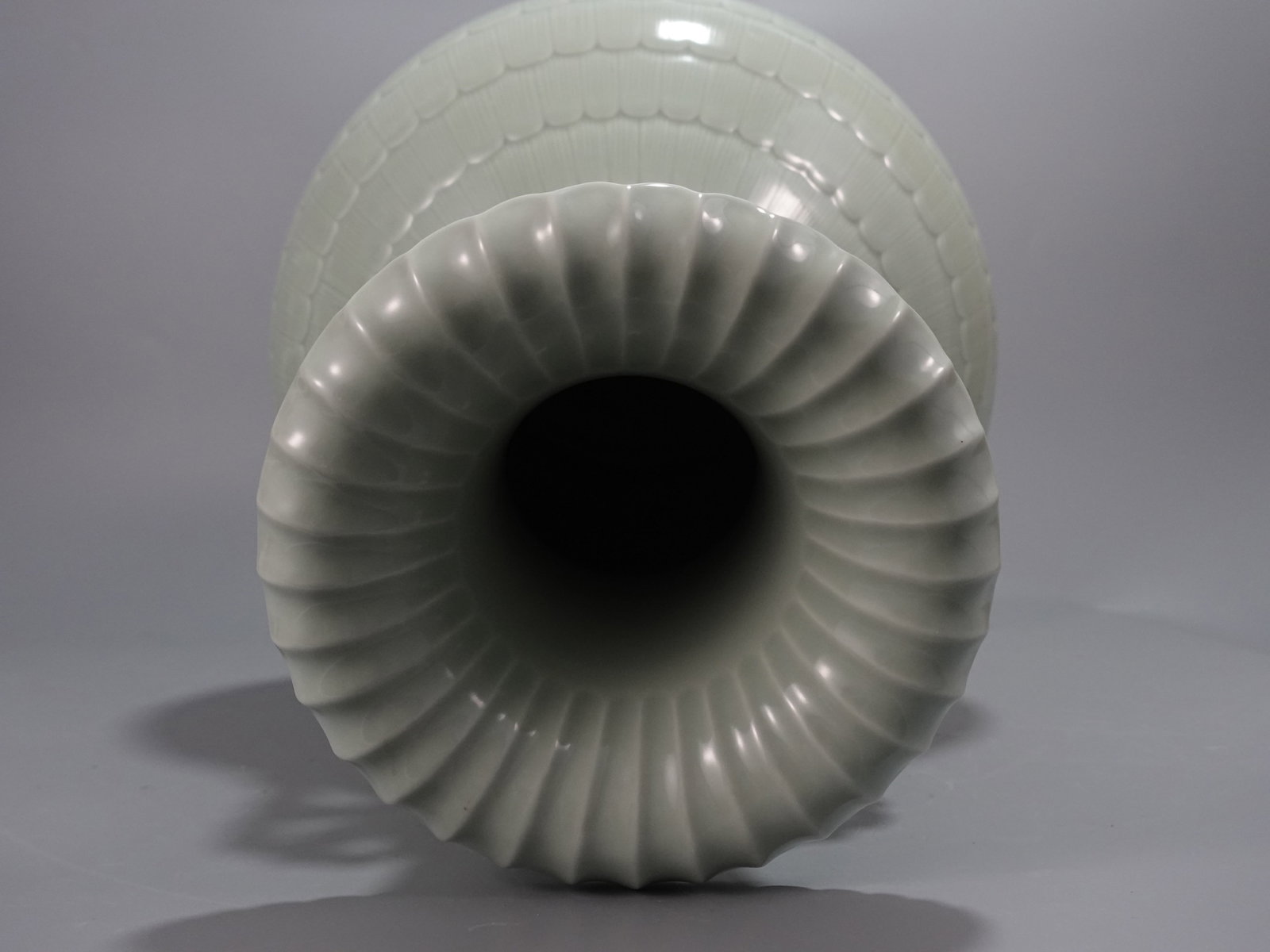 A Huge Celadon Glazed Double-Ears Vase - 8