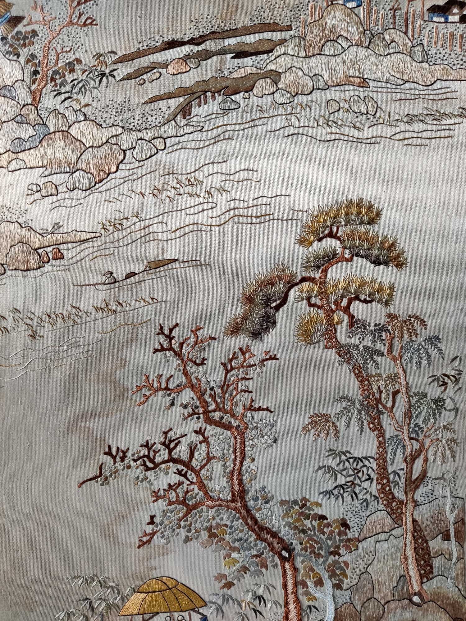 Cantonese Embroidery Landscape Pattern Four Screens - 8