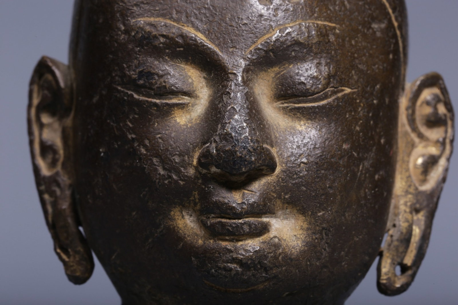 A Rare Bronze Guru's Head - 2