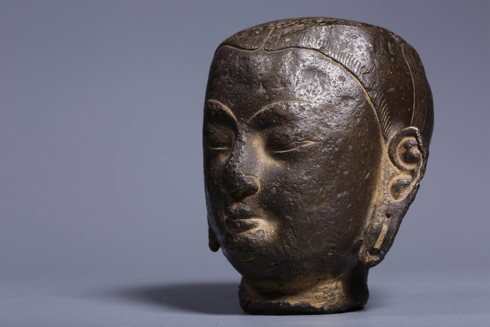 A Rare Bronze Guru's Head - 3