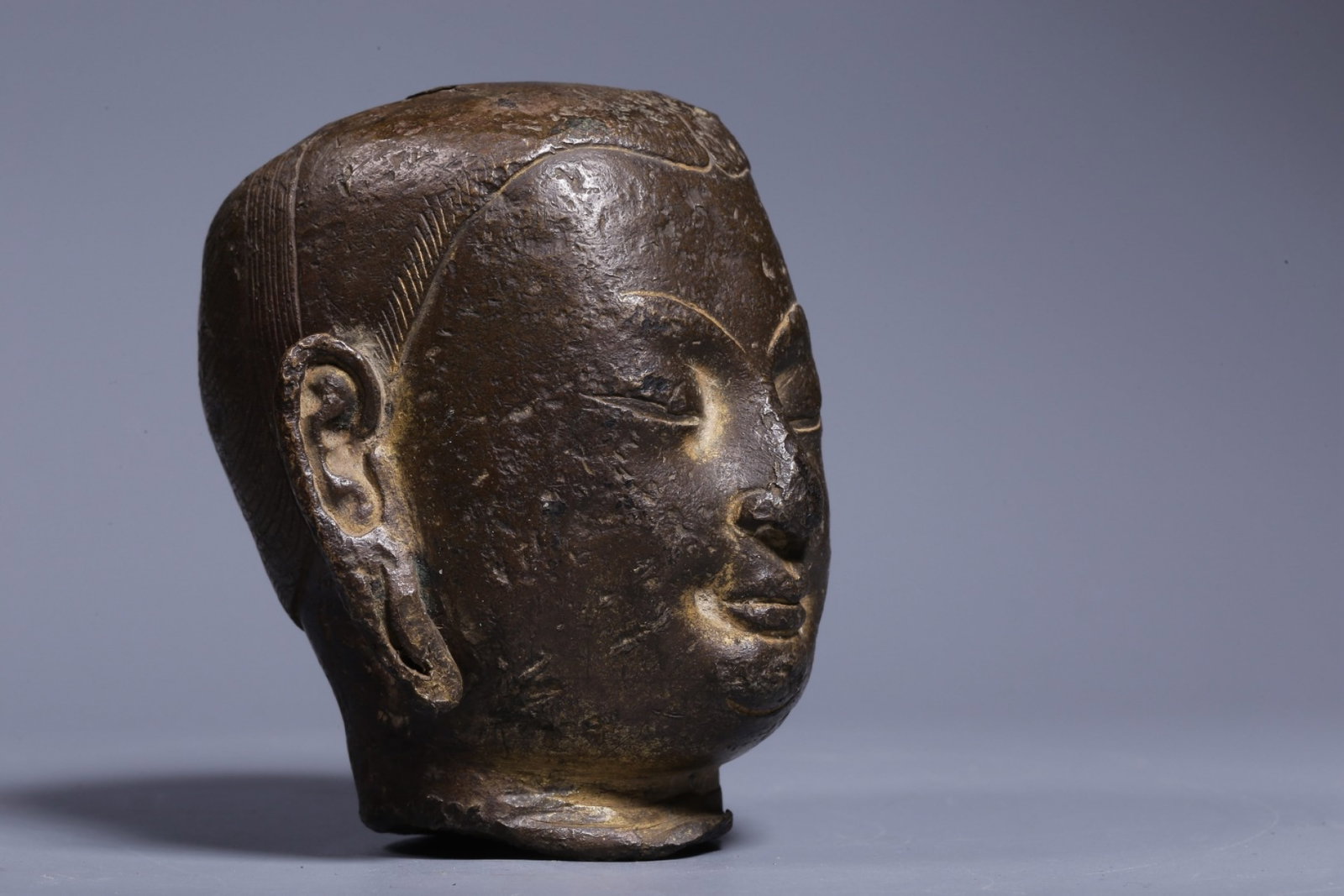 A Rare Bronze Guru's Head - 6