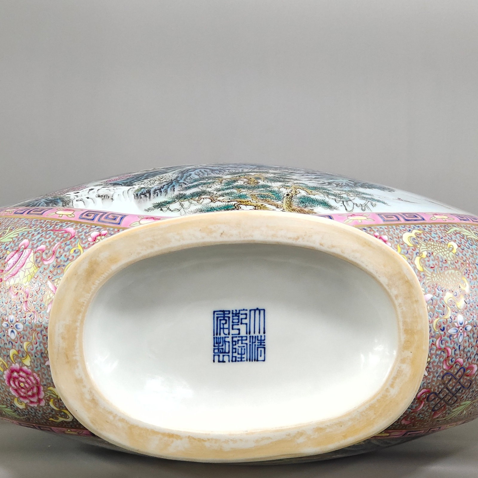 A Huge Enamel Landscape Pattern Double-Ears Vase - 9