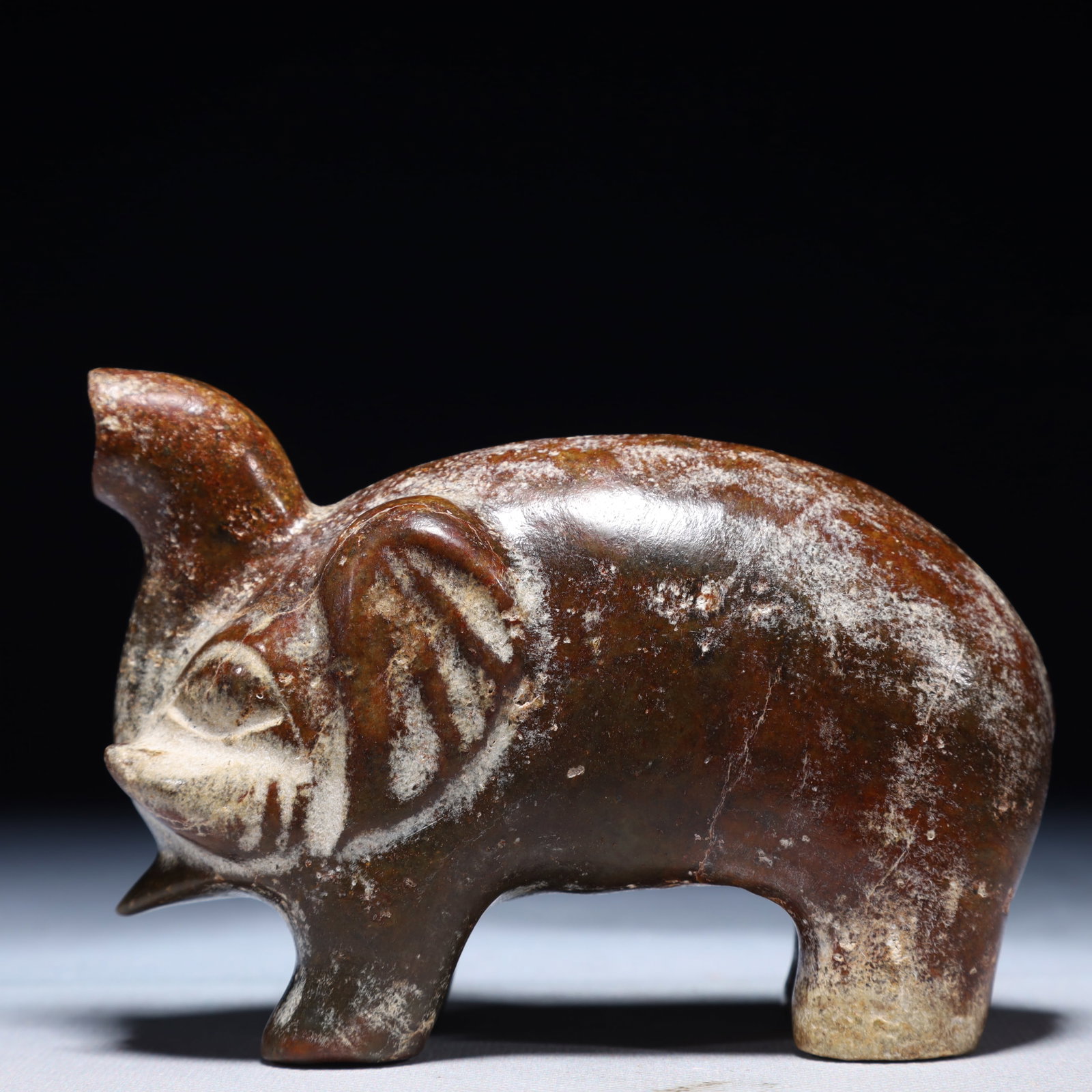 An Archaic Hongshan Culture Yellow Jade Elephant Ornament: An Archaic Hongshan Culture Yellow Jade Elephant Ornament,Ancient Time,China,Size:4.7inx1.8inx3.3in,Weight:750g 红山文化黄玉象摆件,中国