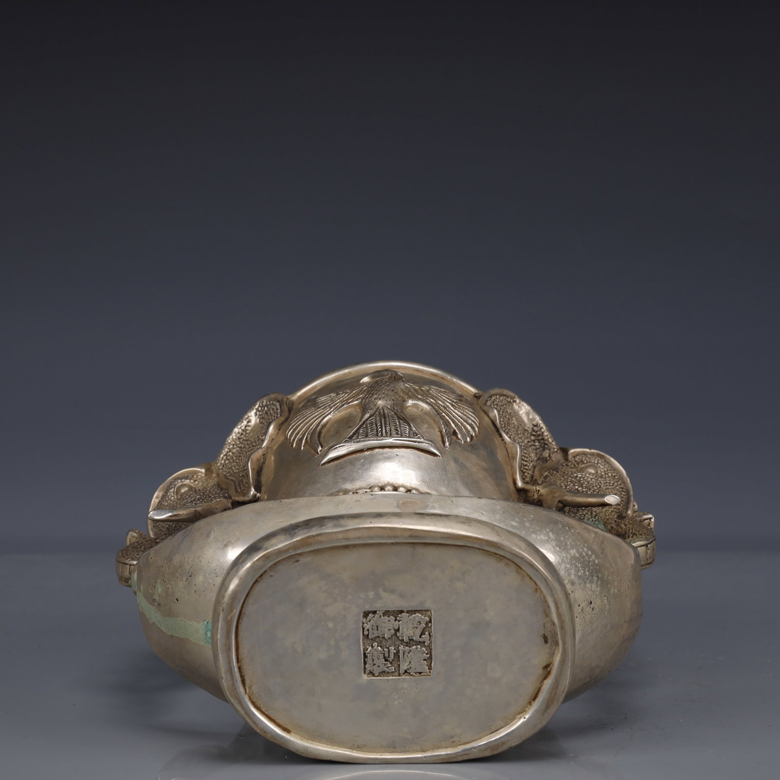 An Exquisite Silver-Plated Bronze Eagle Pattern Elephant-Ears Censer - 11