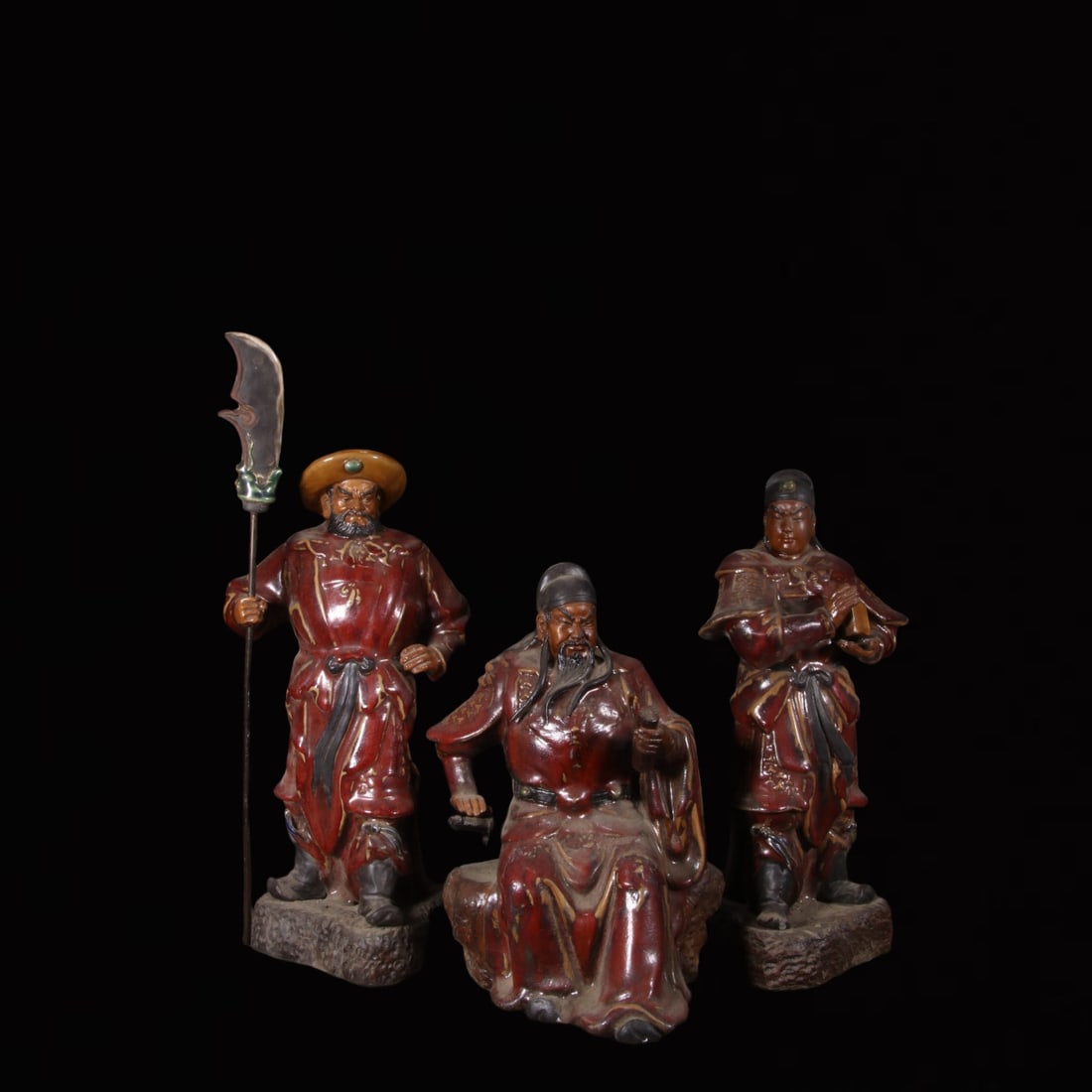A Set of Fine Shiwan yao Figure Ornaments: A Set of Fine Shiwan yao Figure Ornaments,Qing Dynasty, China,Size:7.5inx5.9inx13.8in 一组石湾窑人物摆件,中国清代