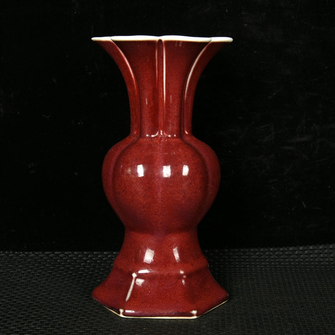 An Exquisite Red Glazed Flower Vase (1 of 8)