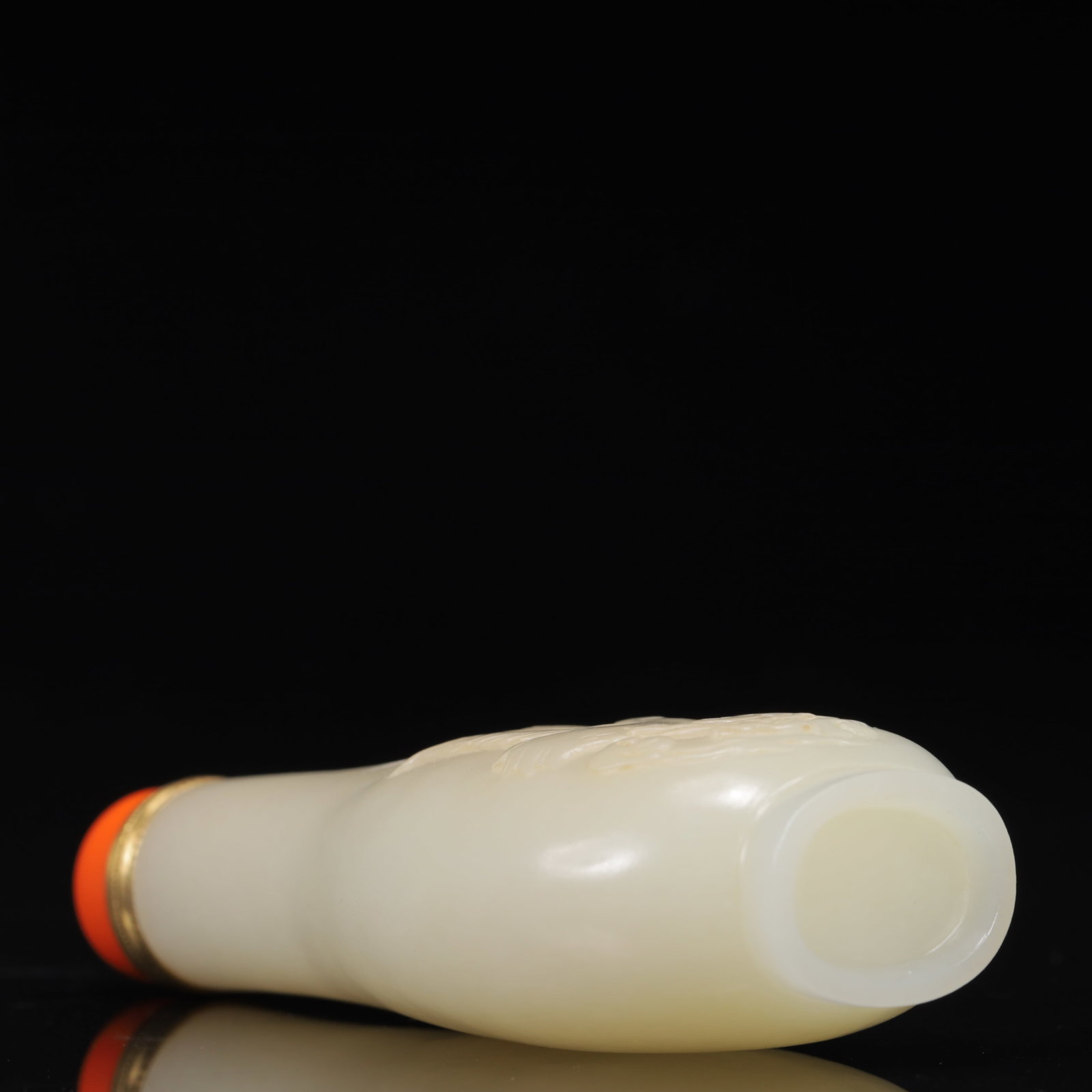 An Exquisite White Jade Crane Pattern Snuff Bottle - 11