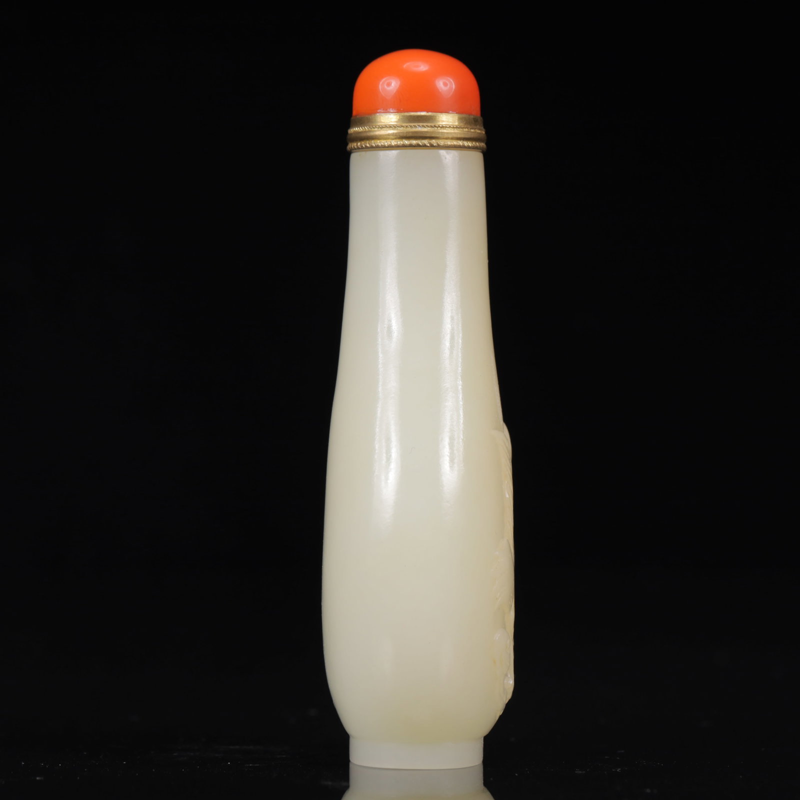 An Exquisite White Jade Crane Pattern Snuff Bottle - 6