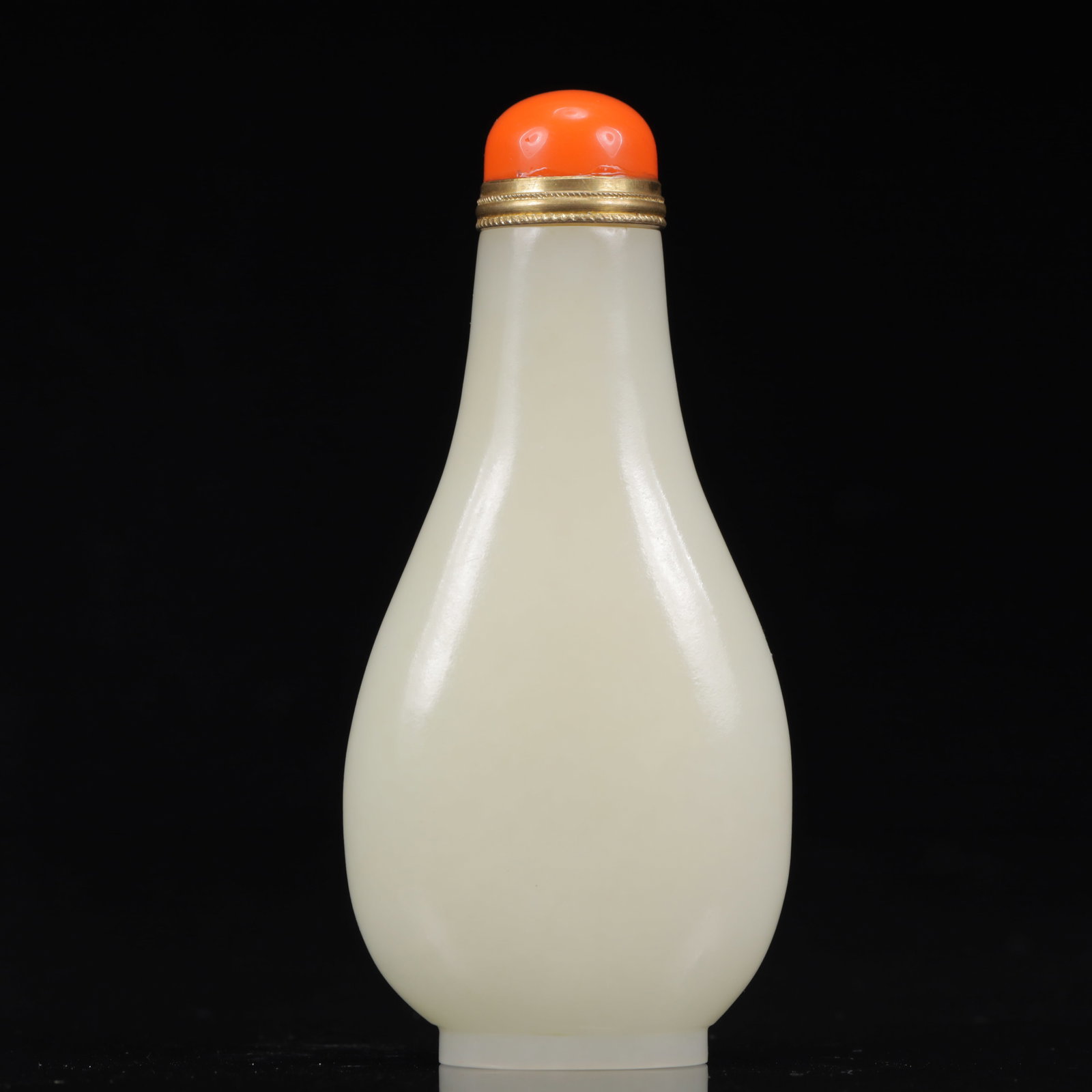An Exquisite White Jade Crane Pattern Snuff Bottle - 8