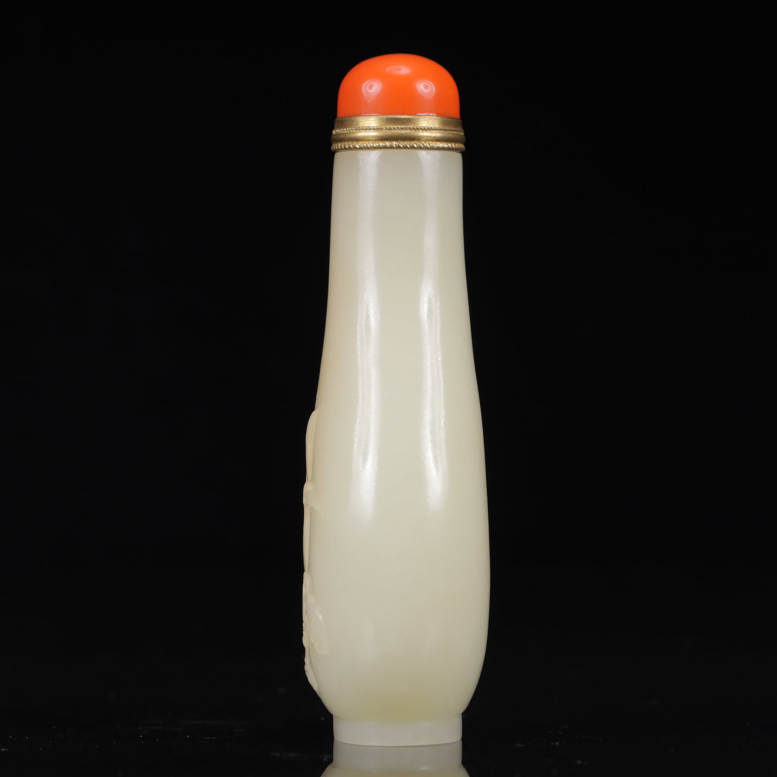 An Exquisite White Jade Crane Pattern Snuff Bottle - 9
