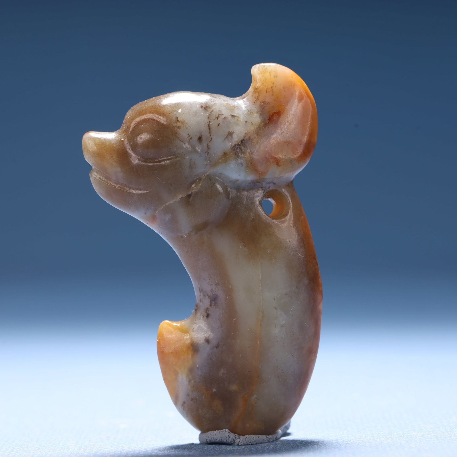 An Archaic Hongshan Culture Yellow Jade Pendant: An Archaic Hongshan Culture Yellow Jade Pendant,Ancient Time,China,Size:1.5inx0.6inx2.4in,Weight:44.5g