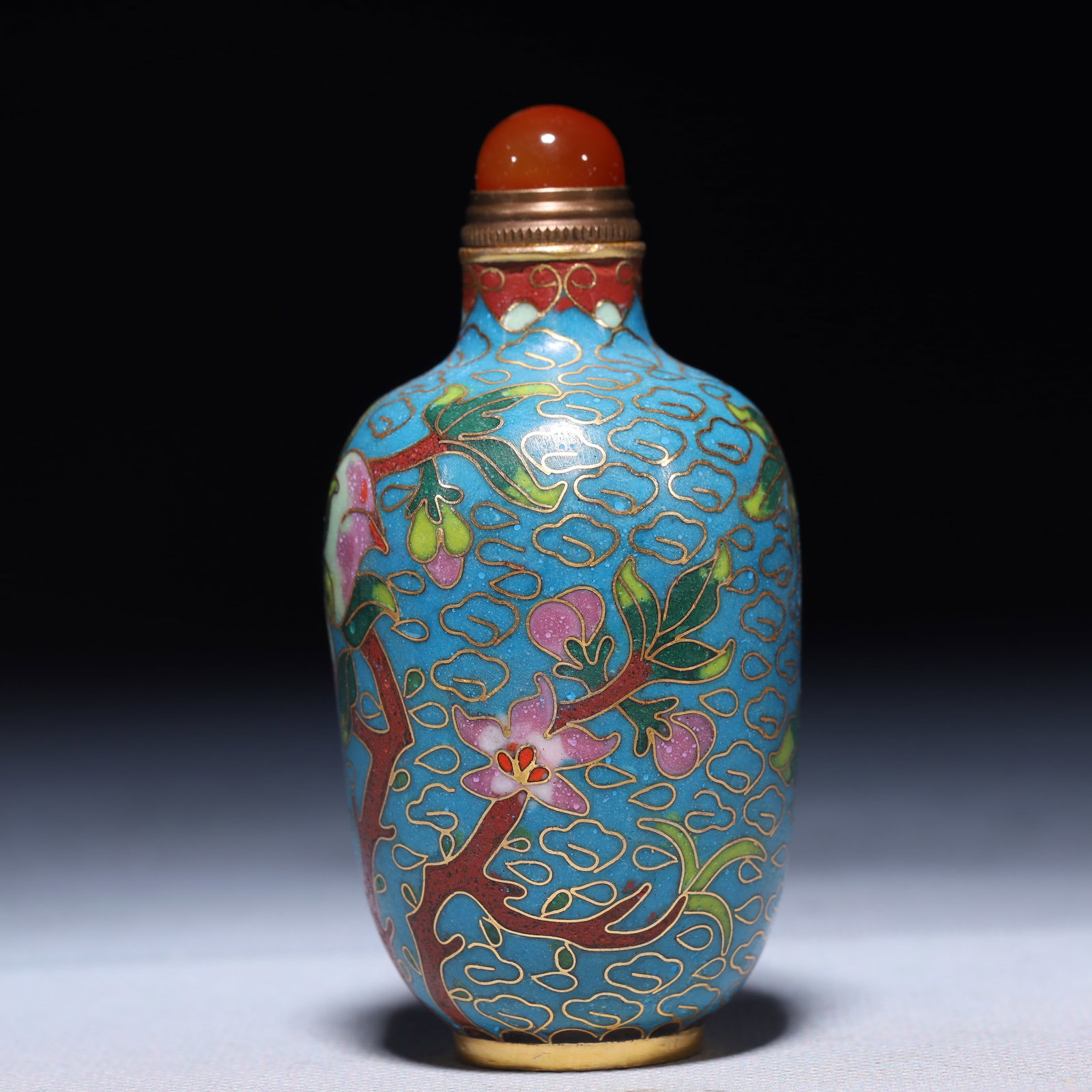 An Exquisite Cloisonne Peach Pattern Snuff Bottle - 2
