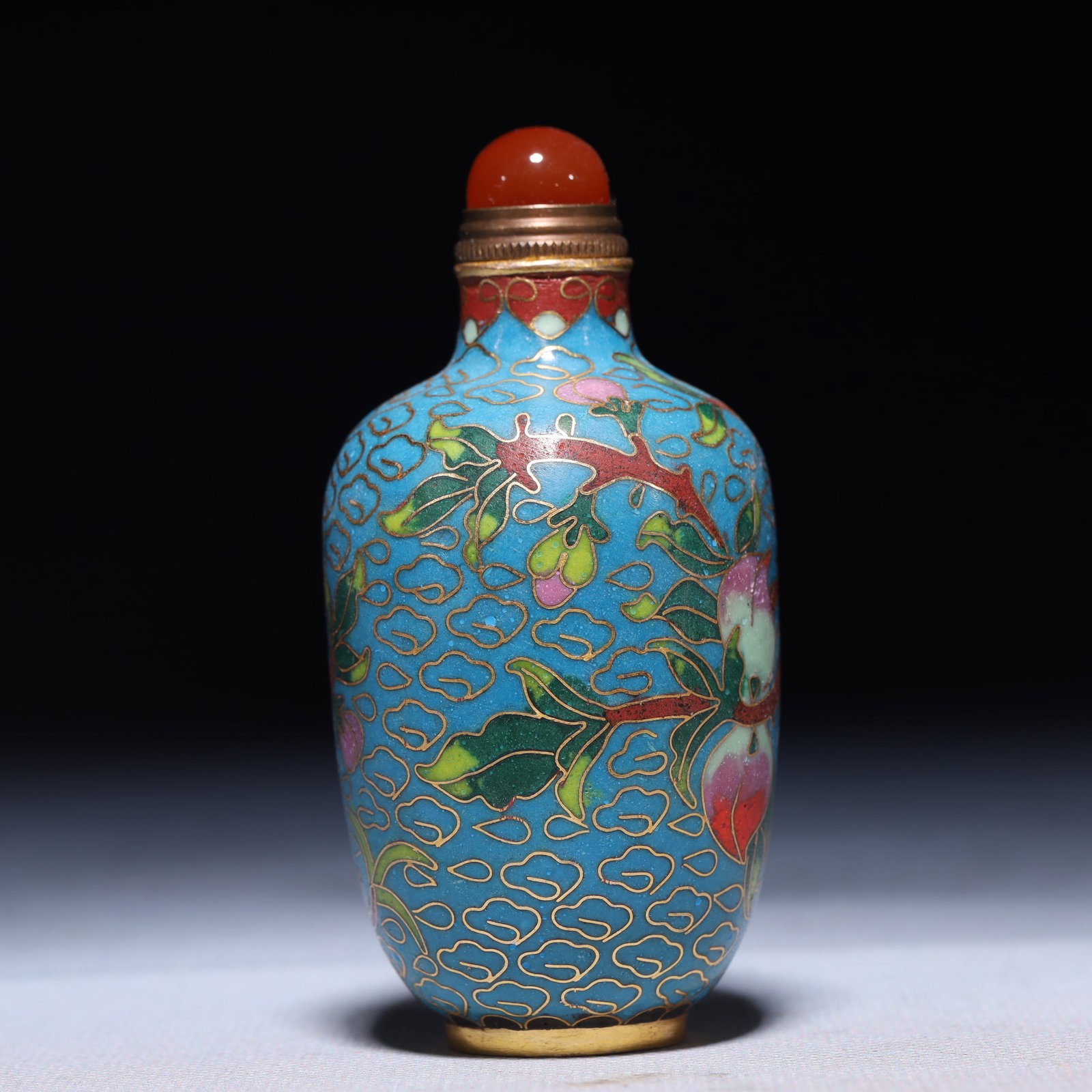 An Exquisite Cloisonne Peach Pattern Snuff Bottle - 3