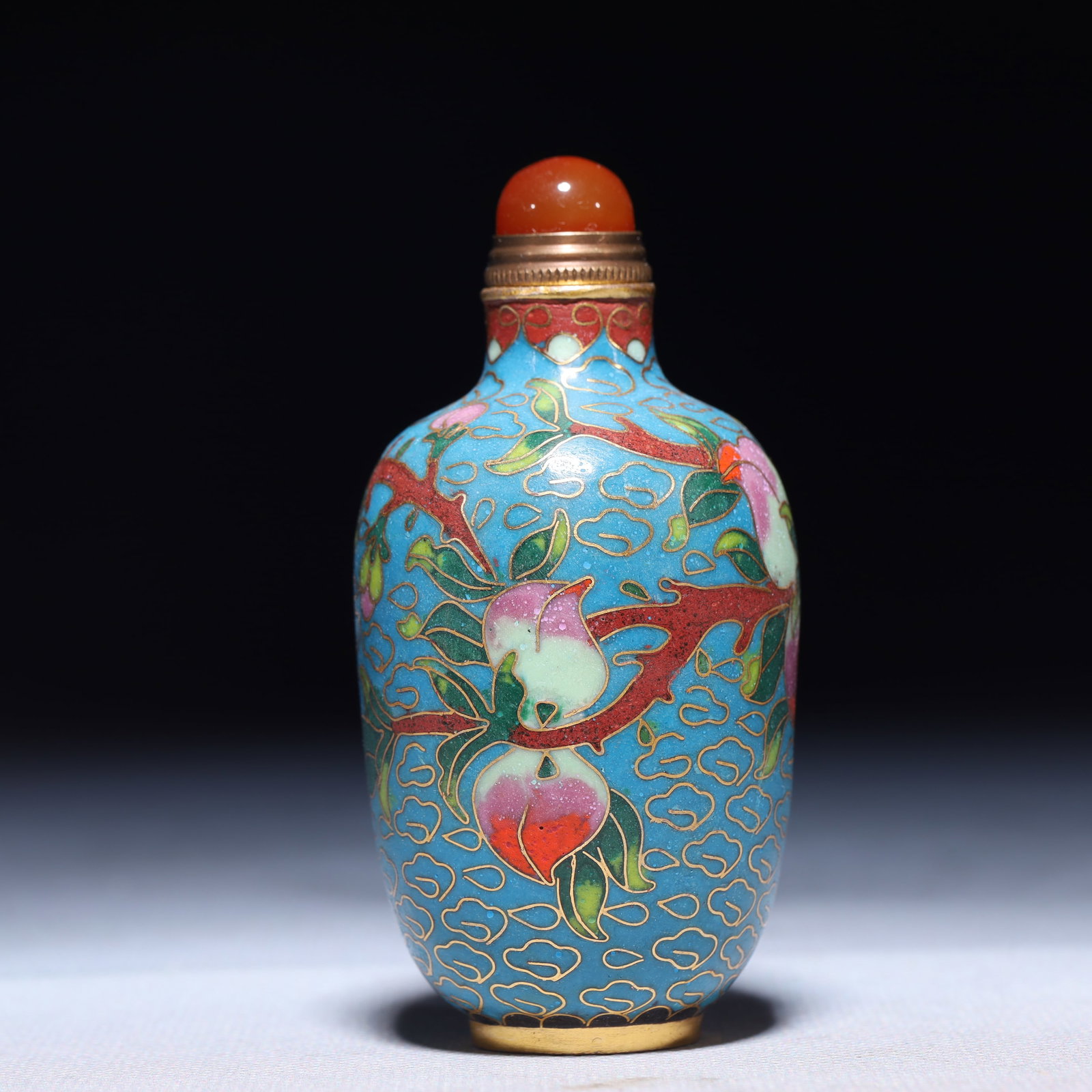 An Exquisite Cloisonne Peach Pattern Snuff Bottle - 4