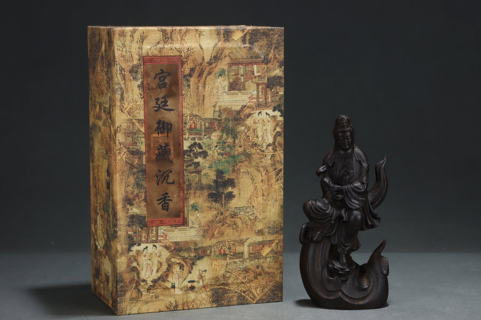 A Rare Eaglewood Statue of Avalokitesvara: A Rare Eaglewood Statue of Avalokitesvara,Qing Dynasty, China,Qianlong Six-Character Mark,Size:4.3inx2.5inx9.4in 沉香观音像,中国清代,乾Ɓ