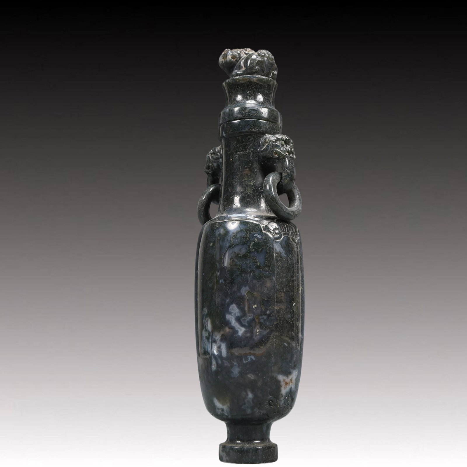 An Exquisite Jasper Double-Ears Vase - 2