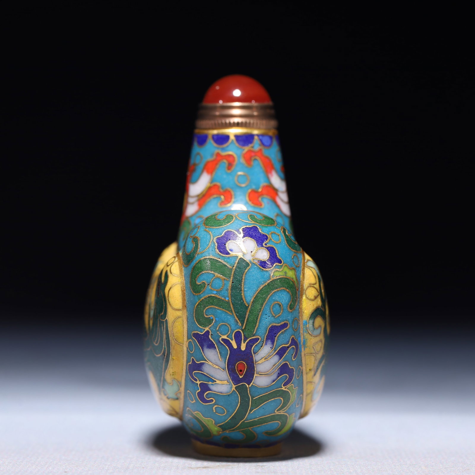 An Exquisite Cloisonne Chi-Dragon Pattern Snuff Bottle - 3