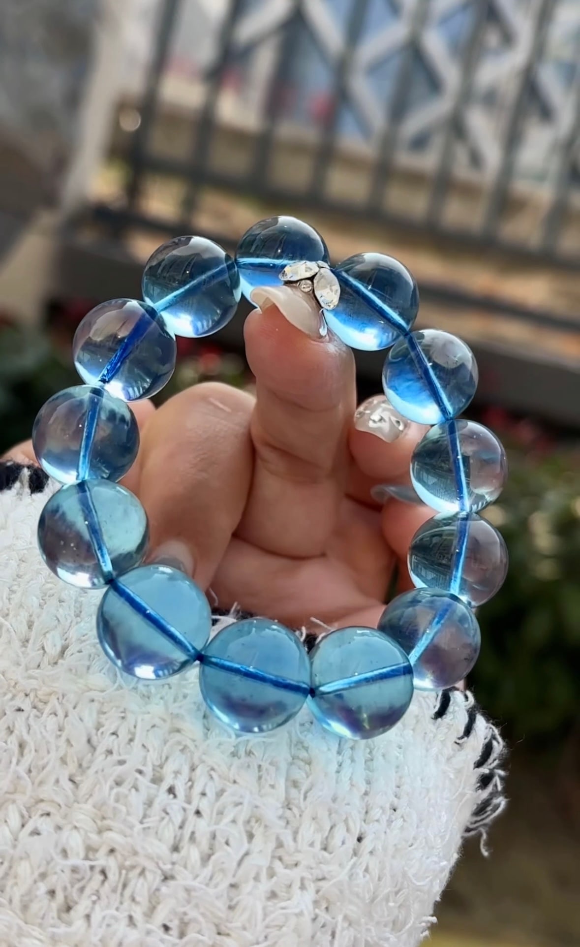 An Exquisite Aquamarine Bracelet: An Exquisite Aquamarine Bracelet,Size:0.6in,Weight:63.9g 海蓝宝手串