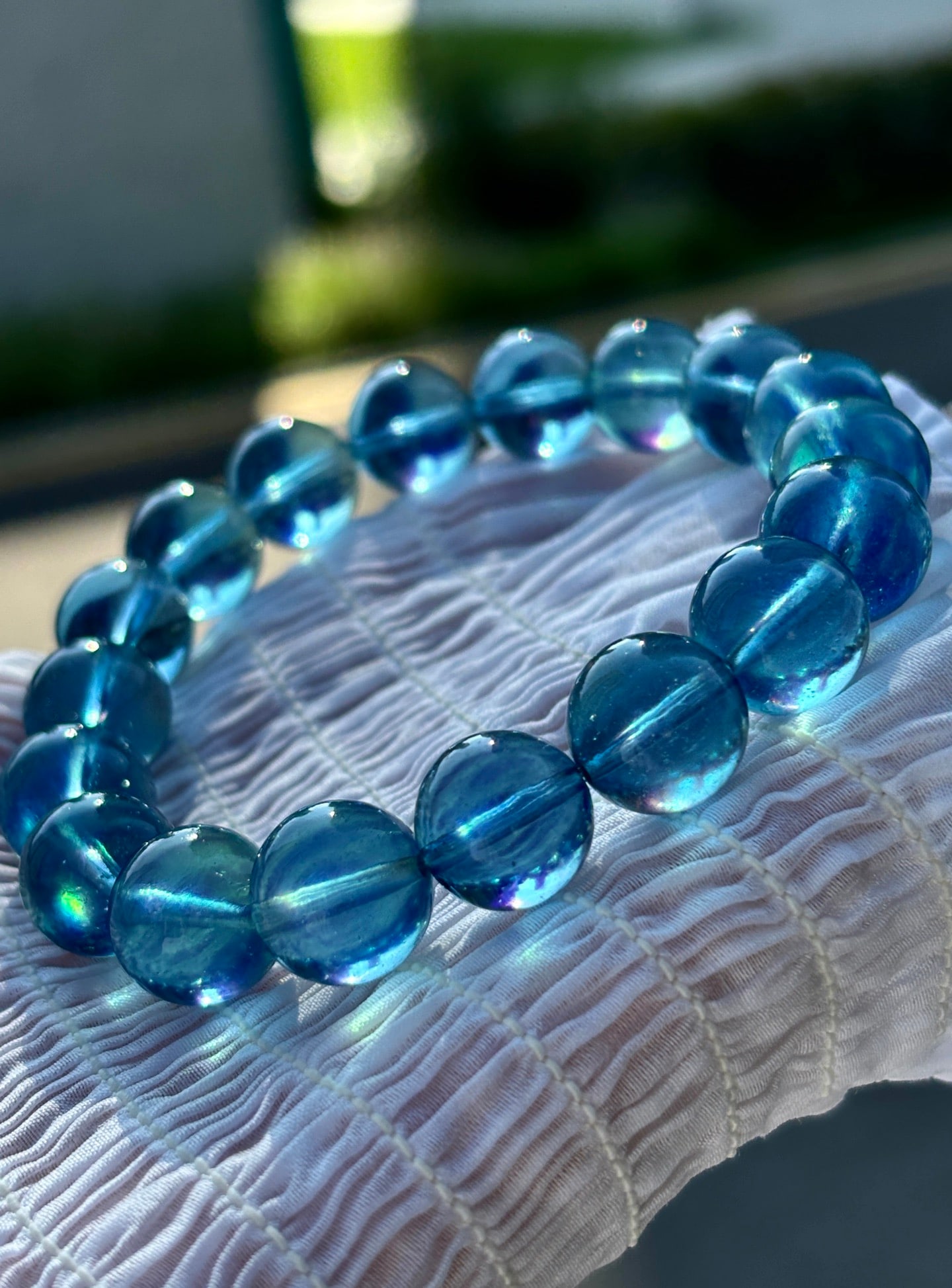 An Exquisite Aquamarine Bracelet: An Exquisite Aquamarine Bracelet,Size:0.5in,Weight:37.8g 海蓝宝手串