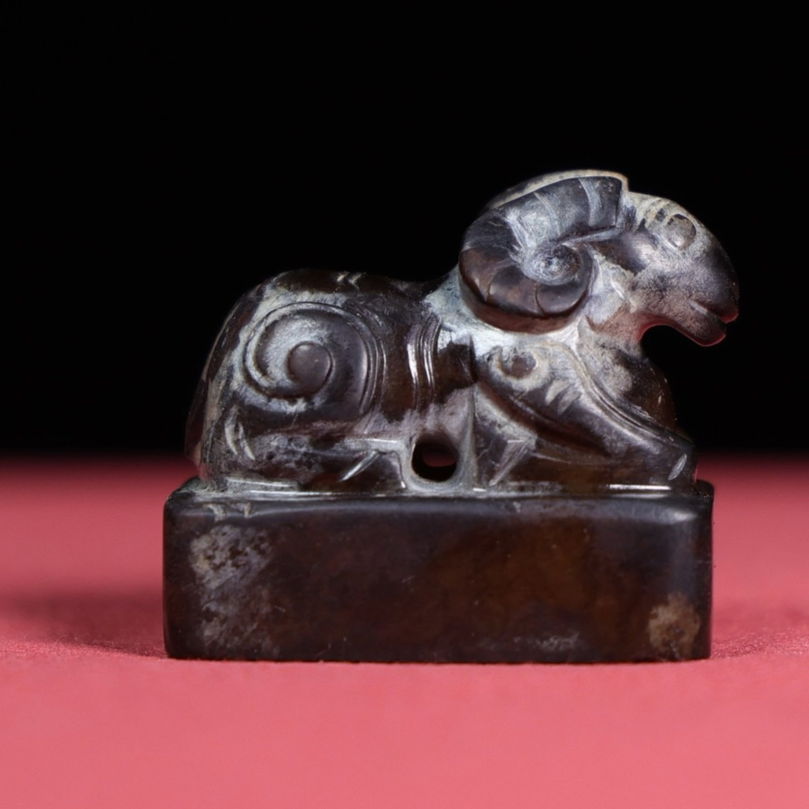 An Exquisite White Jade Sheep Seal (1 of 4)