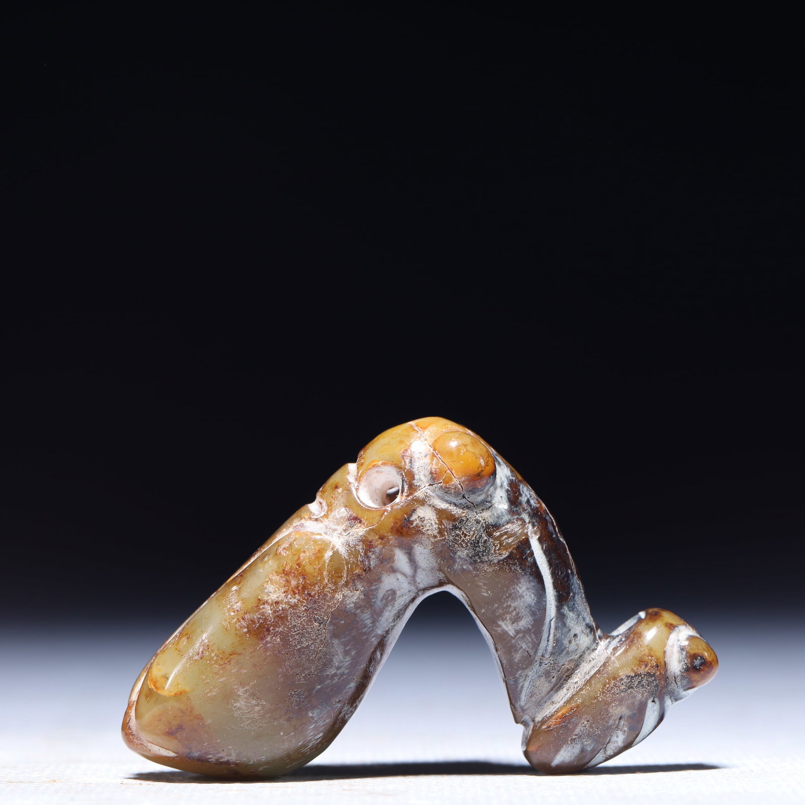 An Archaic Hongshan Culture Greenish Jade Pendant (1 of 5)