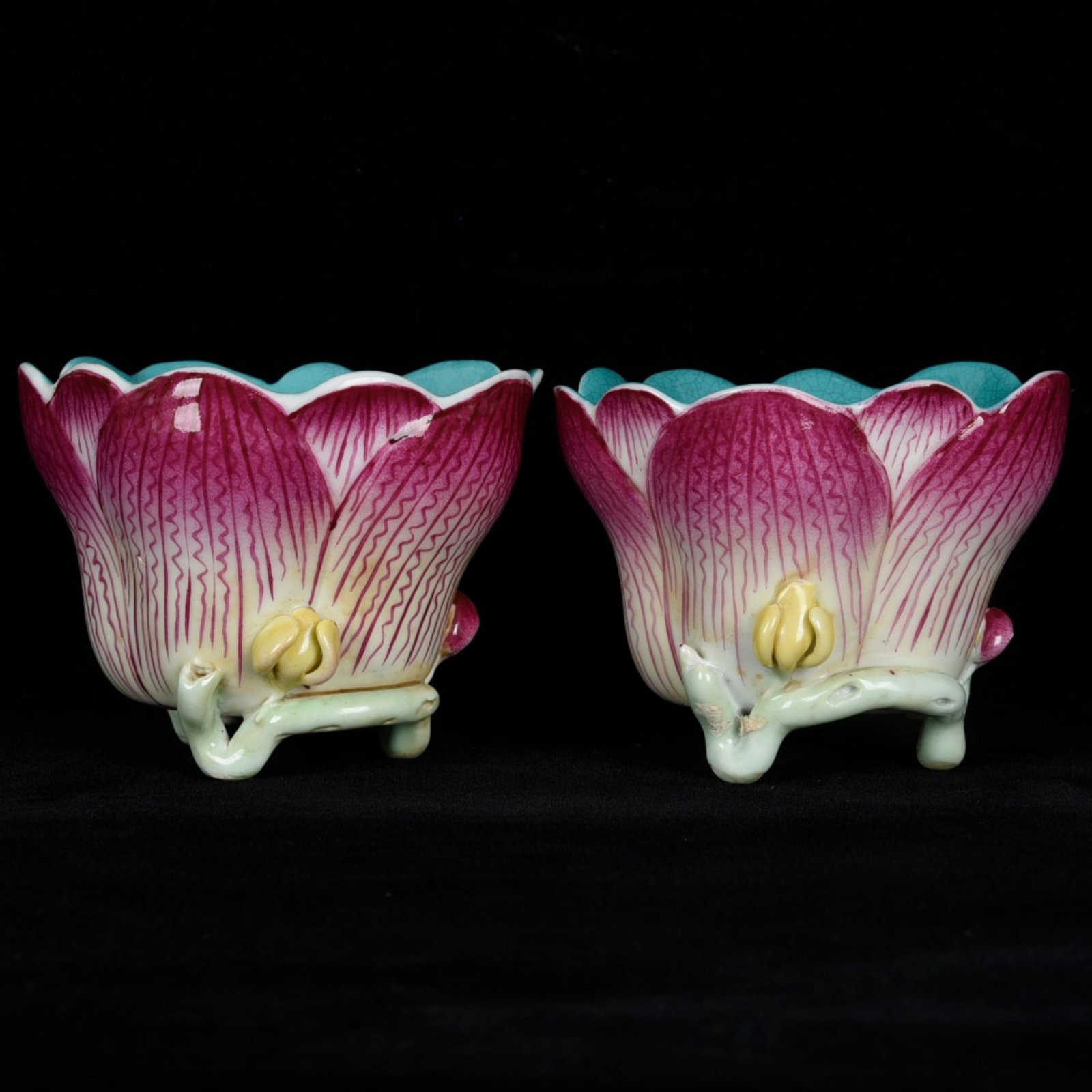 A Pair of Exquisite Enamel Lotus Pattern Cups (1 of 9)