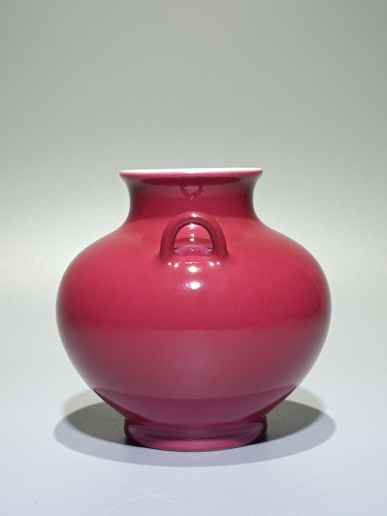 An Exquisite Ruby Red-Glazed Double-Ears Jar - 3