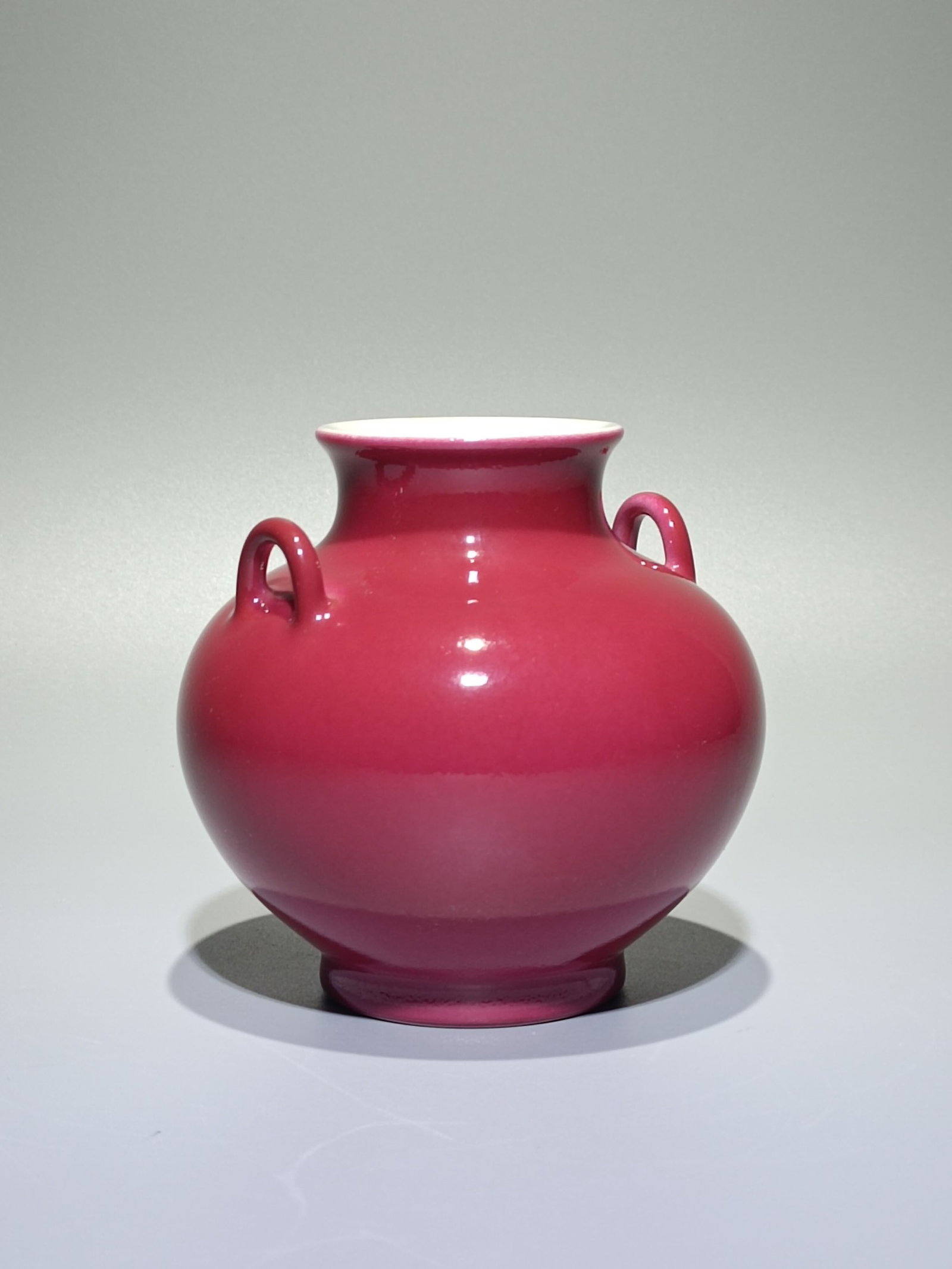 An Exquisite Ruby Red-Glazed Double-Ears Jar - 4