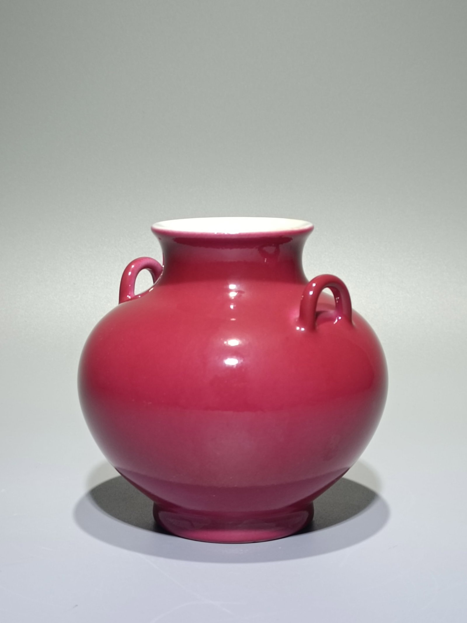 An Exquisite Ruby Red-Glazed Double-Ears Jar - 6