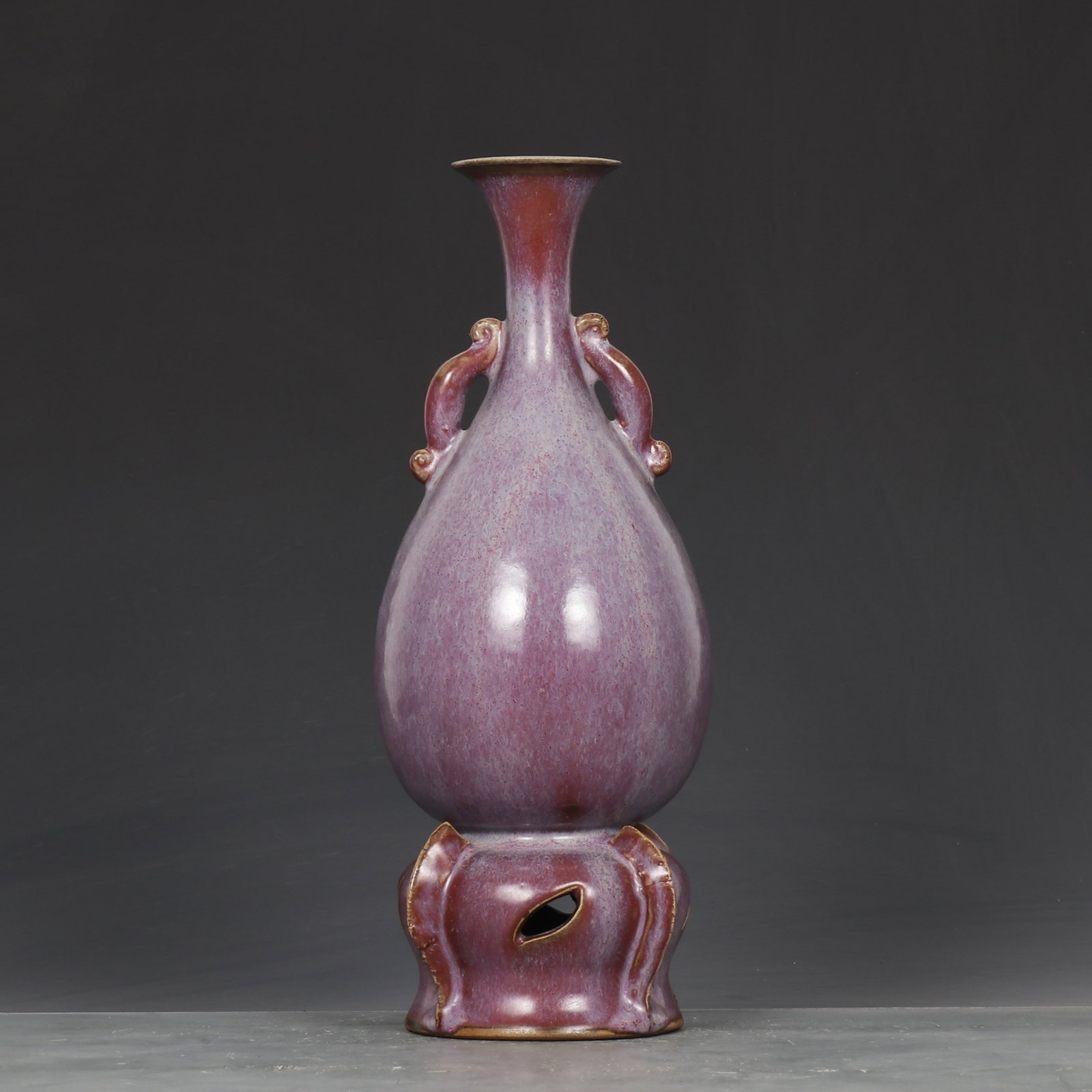 A Rare Jun yao Purple Glazed Double-Ears Vase (1 of 9)