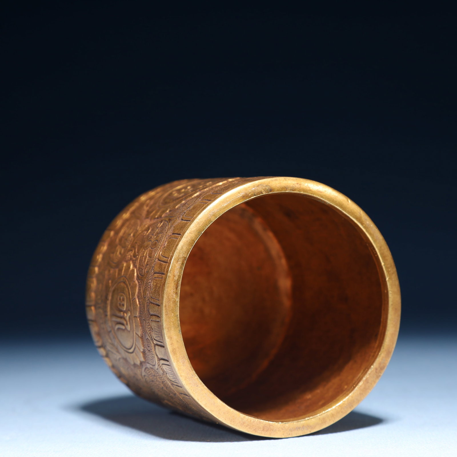 An Exquisite Gilt Bronze Lotus Pattern Stem Cup - 12