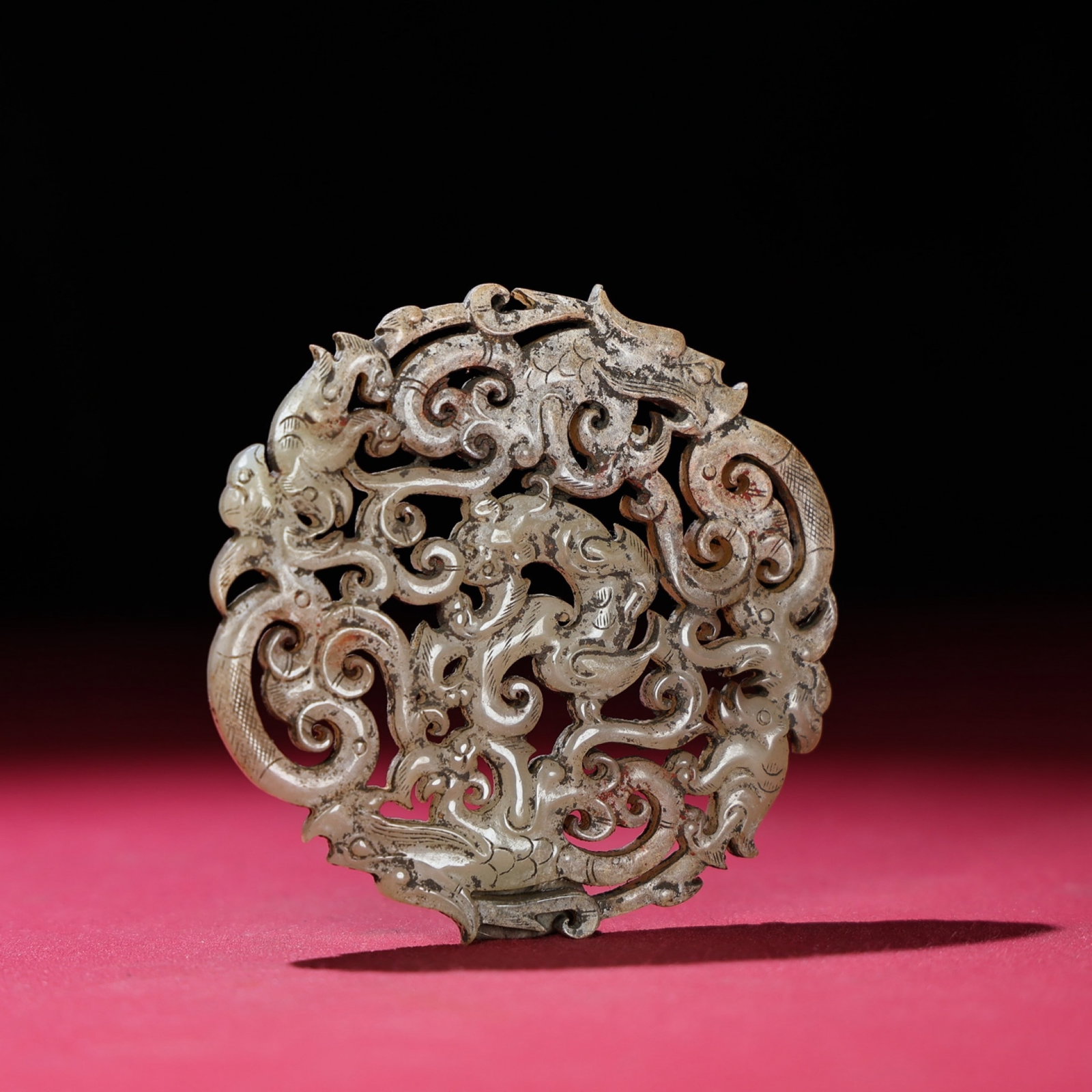 White Jade Dragon Pattern Pendant - 2