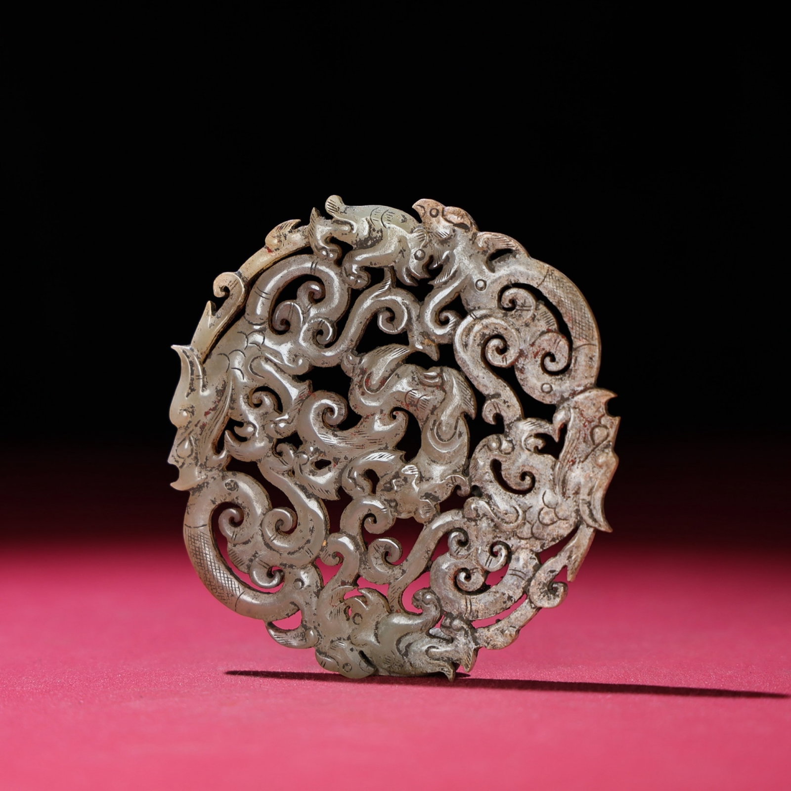 White Jade Dragon Pattern Pendant - 7