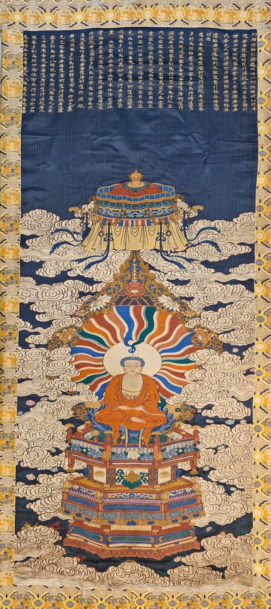 A beautifully woven thangka with images of Sakyamuni - 2