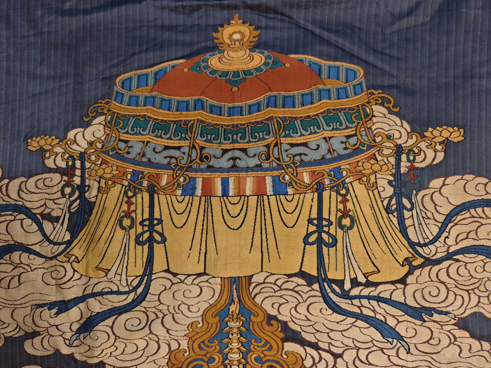 A beautifully woven thangka with images of Sakyamuni - 4