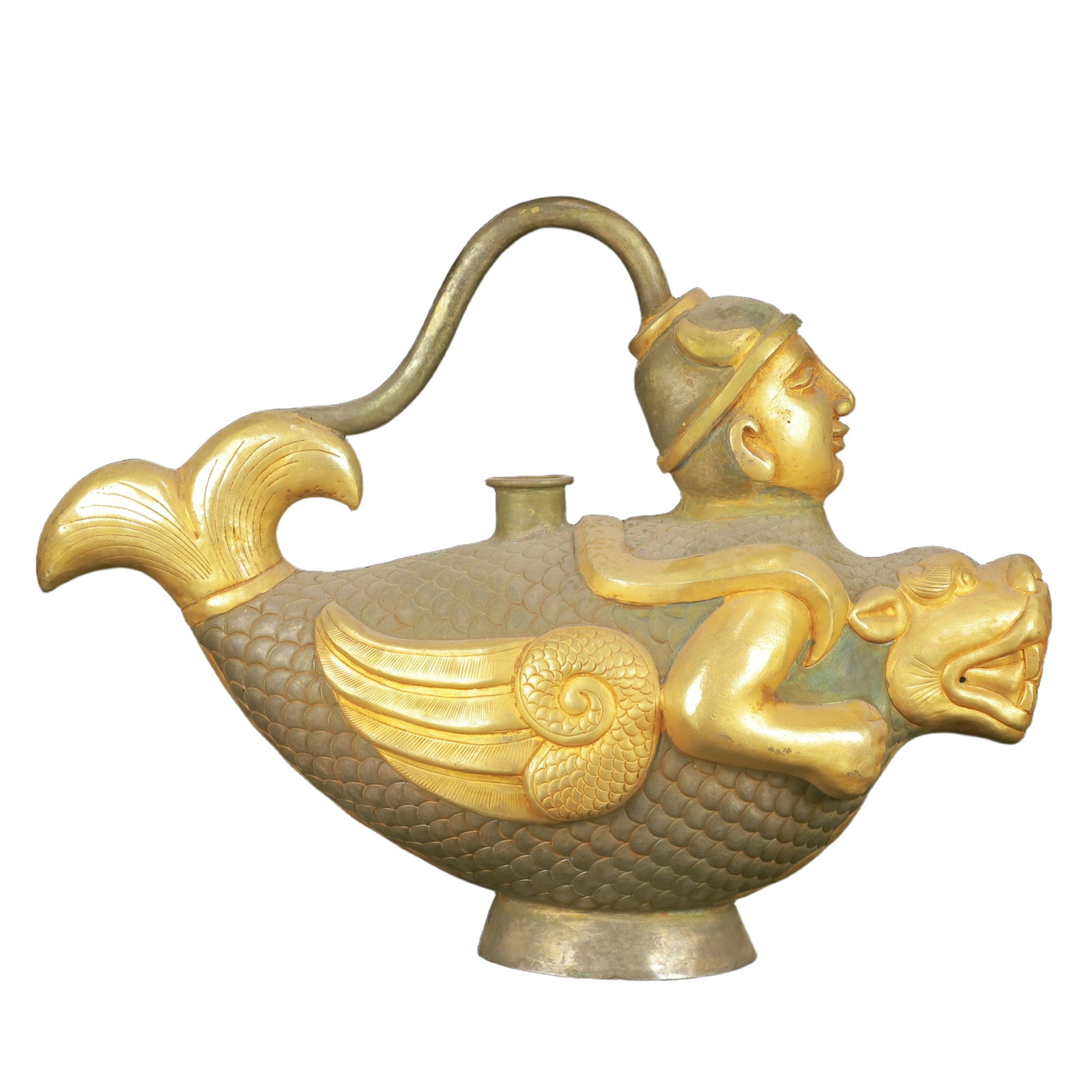 An Exquisite Gilt Silver Figure Pattern Auspicious Beast Ewer (1 of 13)