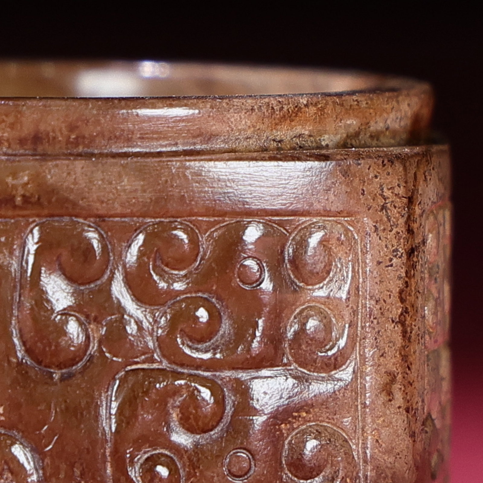 White Jade Dragon Pattern Jade Cong - 5