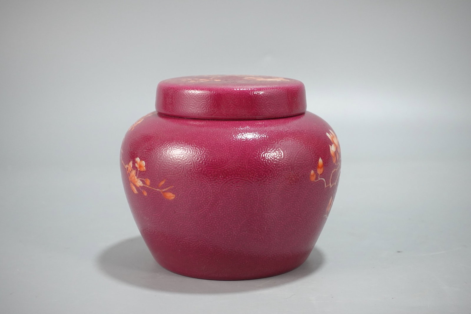 An Exquisite Ruby Red-Glazed Flower and Bird Pattern Jar - 3