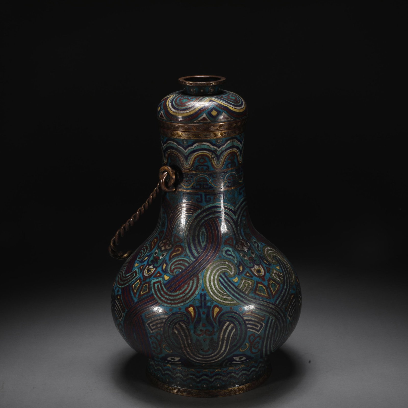 An Exquisite Cloisonne Beast-Face Pattern Loop-Handled Pot - 3
