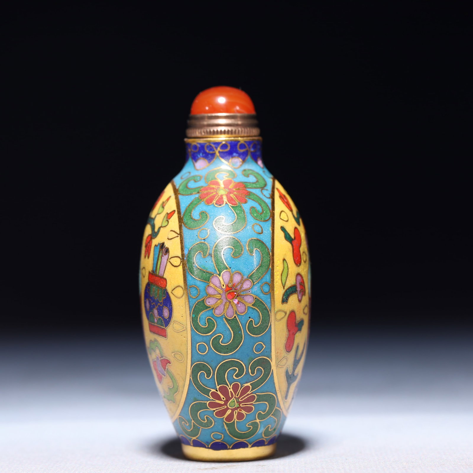 An Exquisite Cloisonne Flower Pattern Snuff Bottle - 3