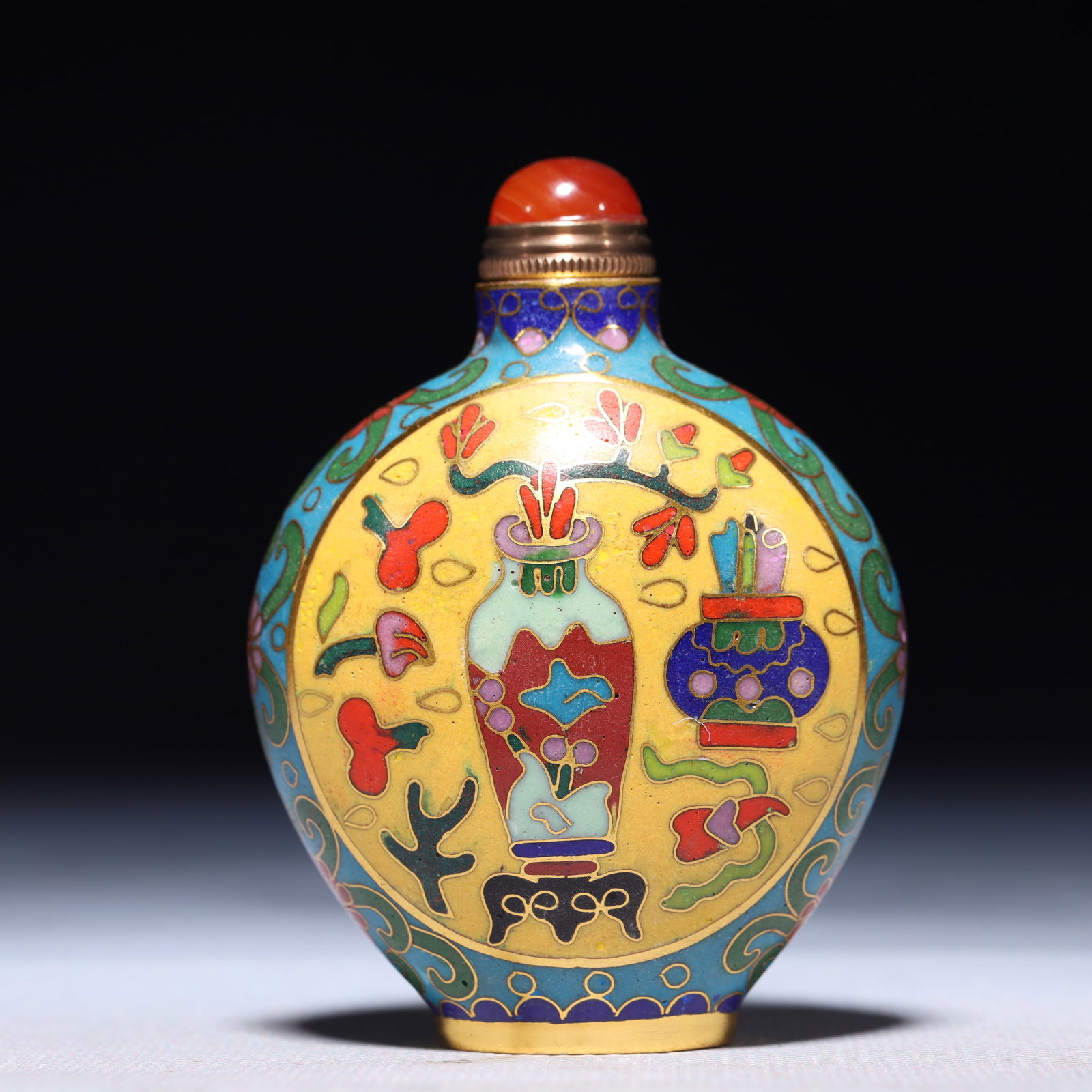 An Exquisite Cloisonne Flower Pattern Snuff Bottle - 5