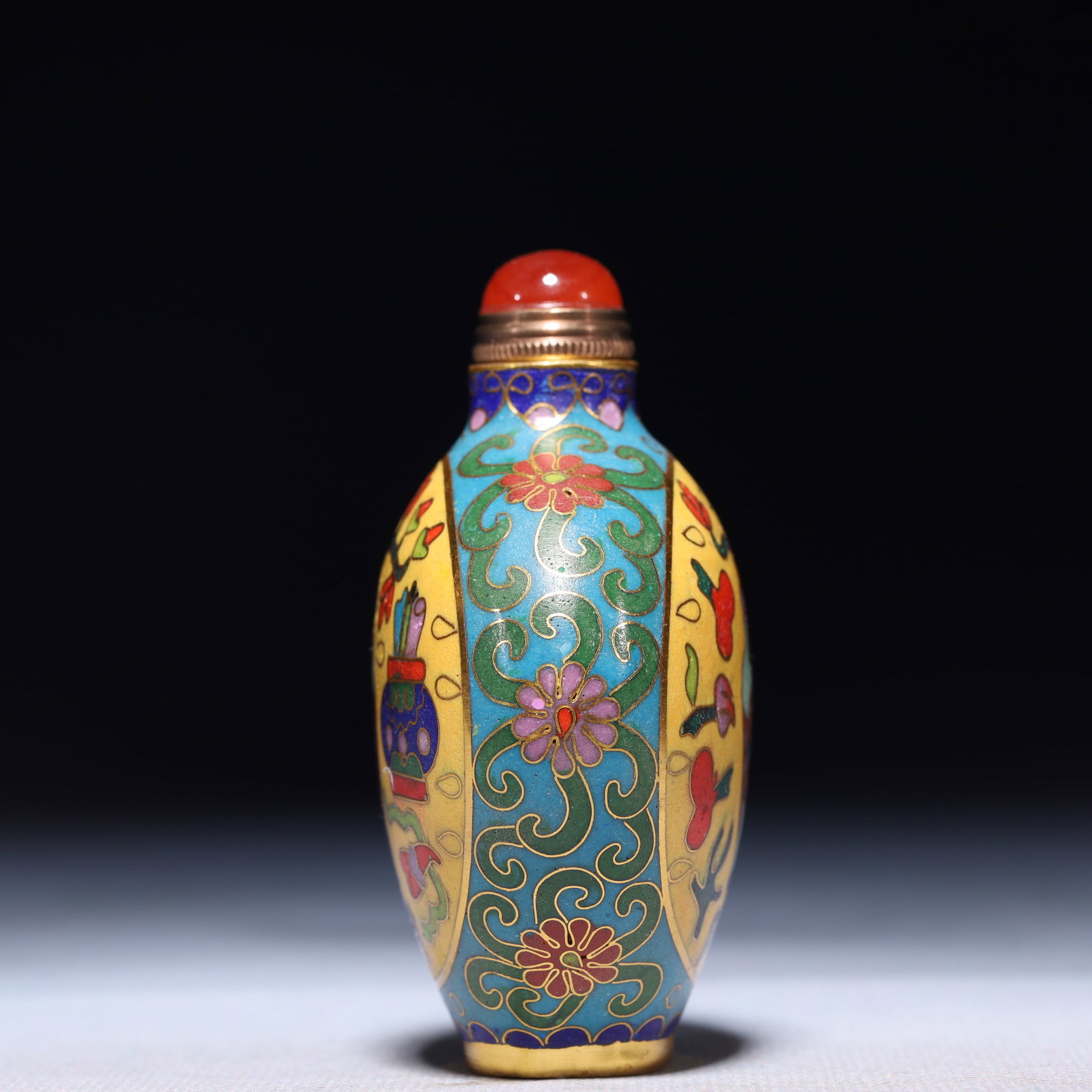 An Exquisite Cloisonne Flower Pattern Snuff Bottle - 6