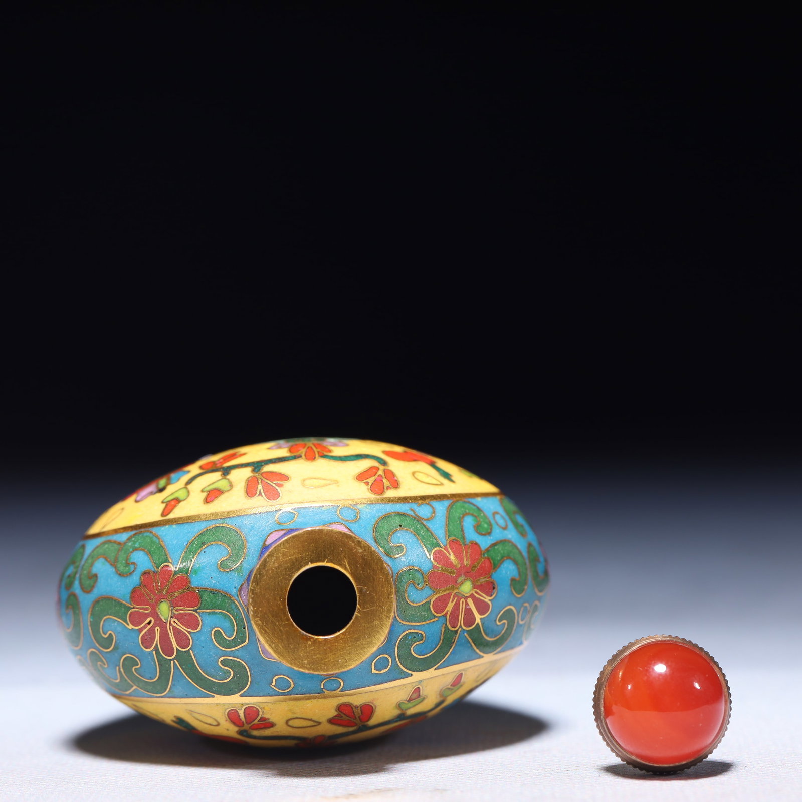 An Exquisite Cloisonne Flower Pattern Snuff Bottle - 7