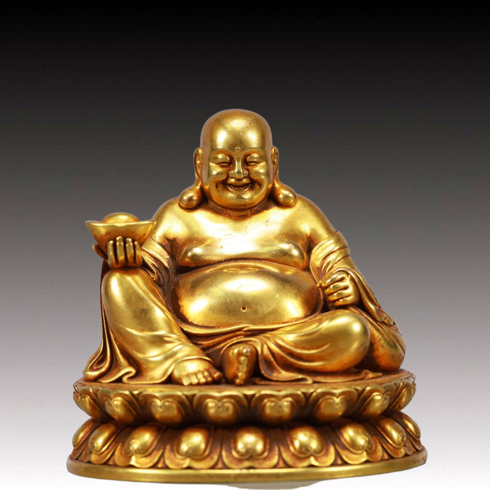 A Solemn Gilt Bronze Statue of Maitreya Buddha (1 of 5)