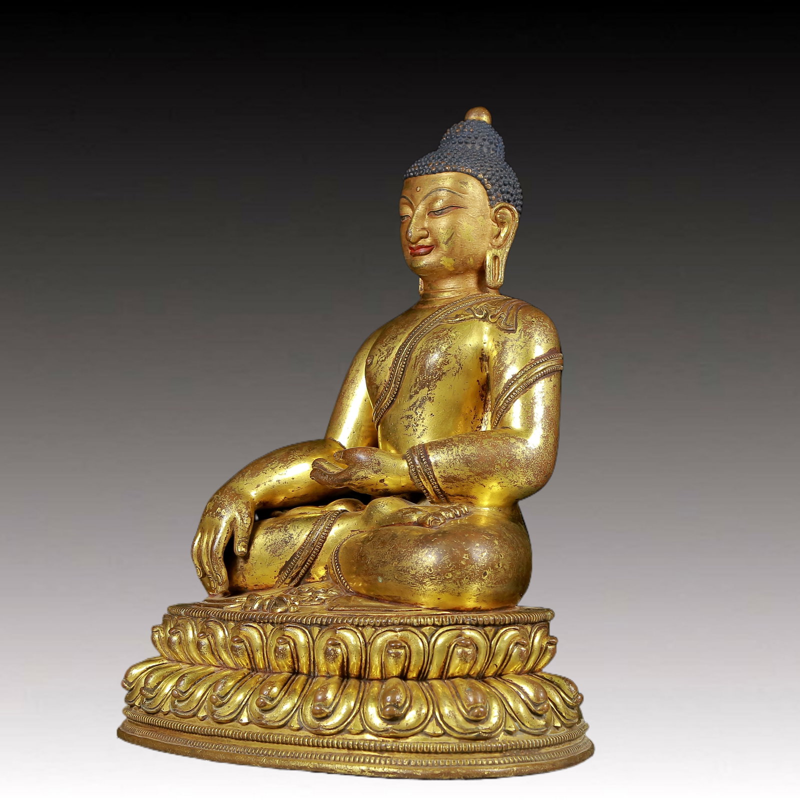 Three Brilliant Gilt-Bronze Figures Of Buddha - 12
