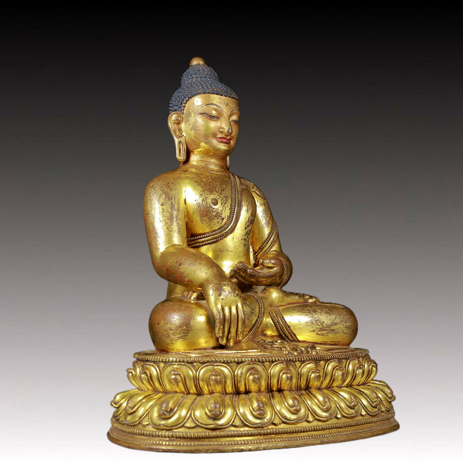 Three Brilliant Gilt-Bronze Figures Of Buddha - 13