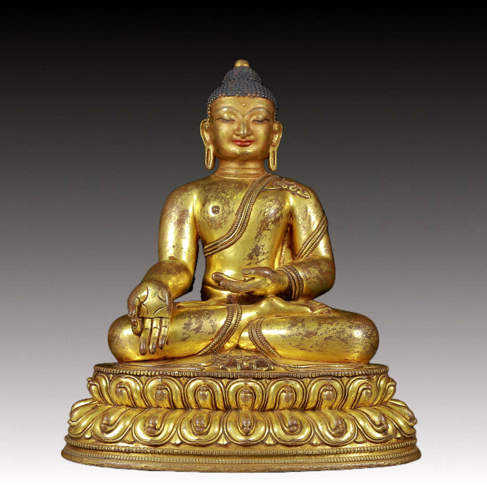 Three Brilliant Gilt-Bronze Figures Of Buddha - 15