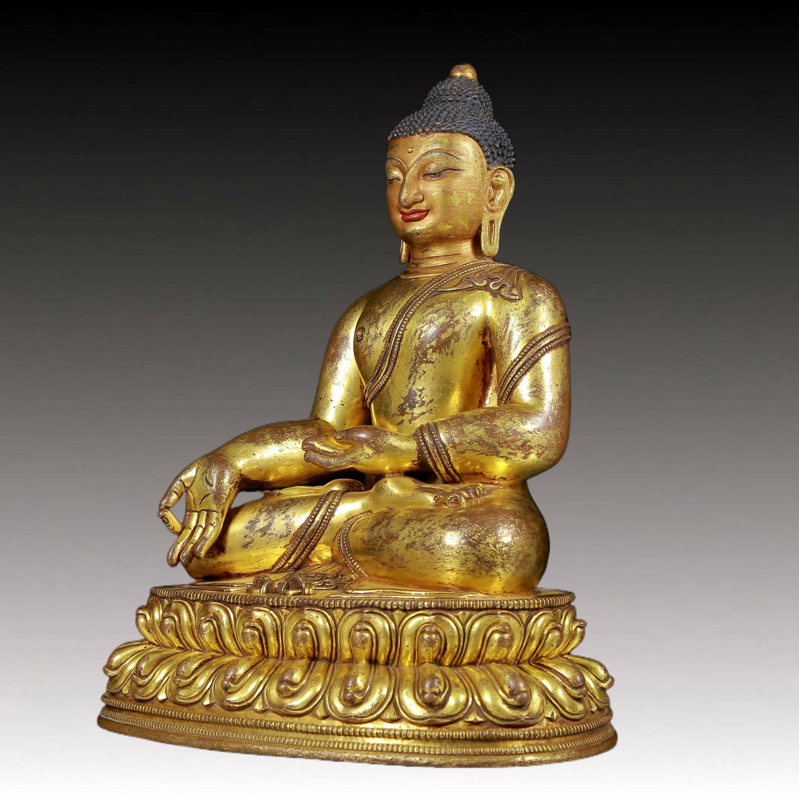 Three Brilliant Gilt-Bronze Figures Of Buddha - 16