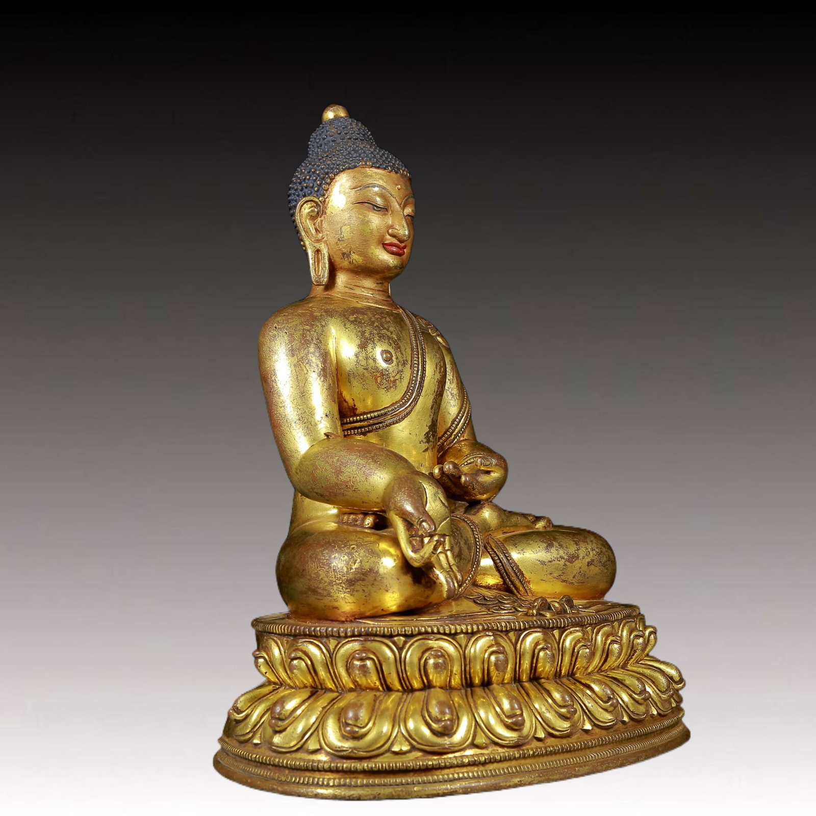 Three Brilliant Gilt-Bronze Figures Of Buddha - 17
